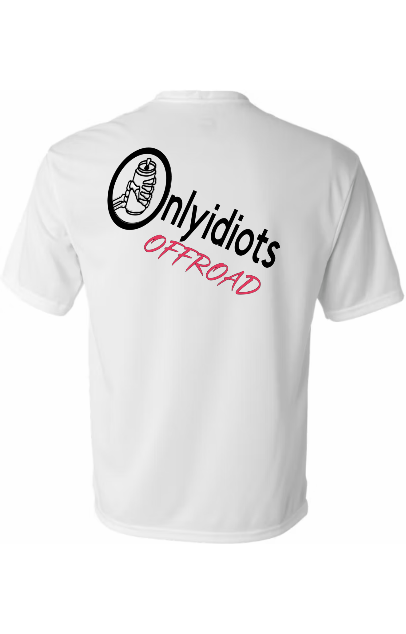 Only Idiots Offroad White T-Shirts *PINK*