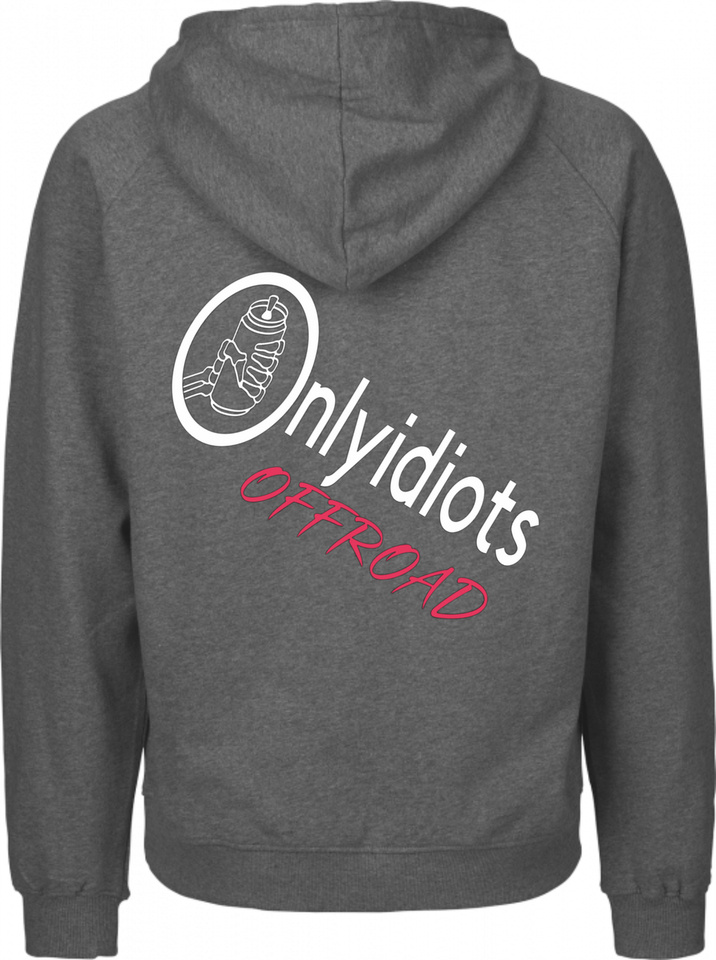 Only Idiots Offroad Gray Pullover Hoodie (*PINK*)